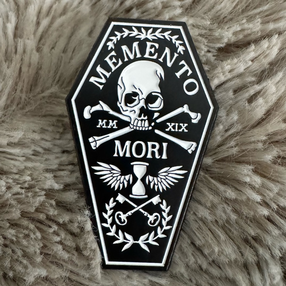 Memento Mori Black Enamel Pin